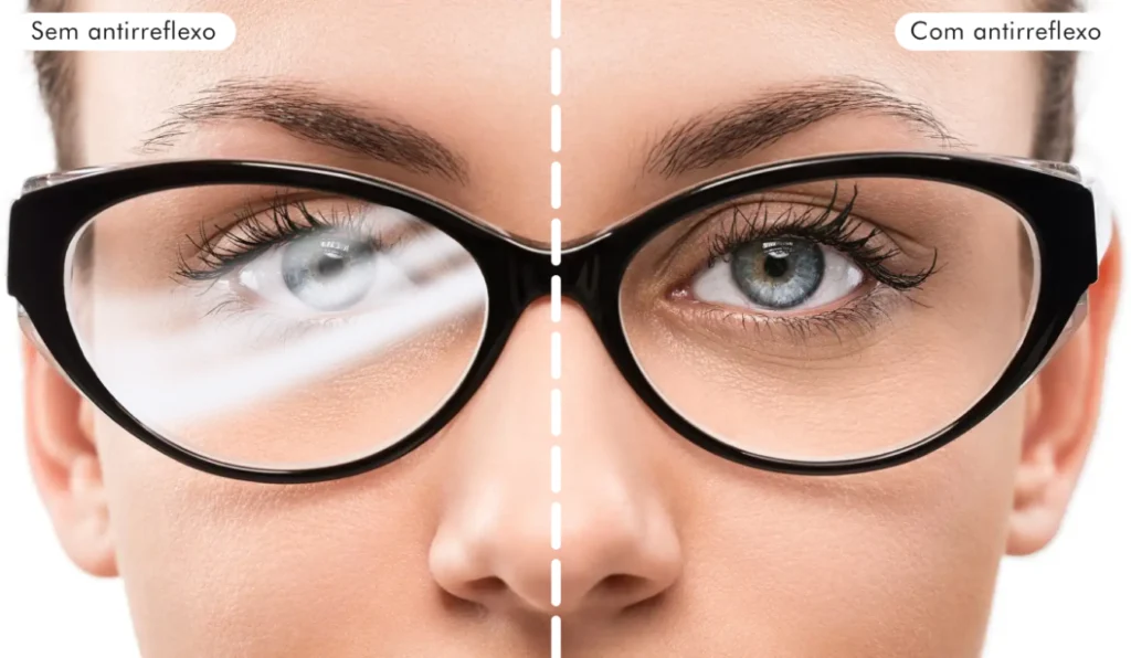 demonstração de lentes antirreflexos 2